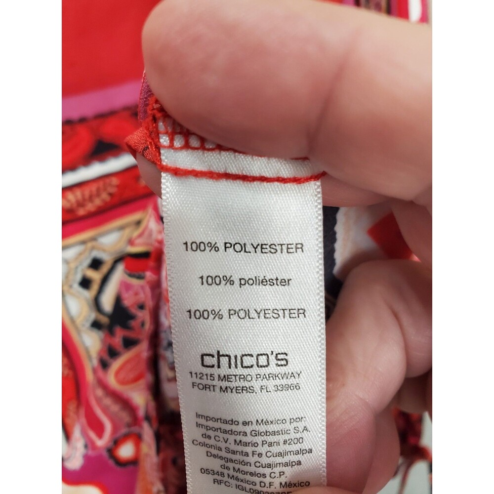 Chicos Patchwork Paisley Long Sleeve Split Neck B… - image 4